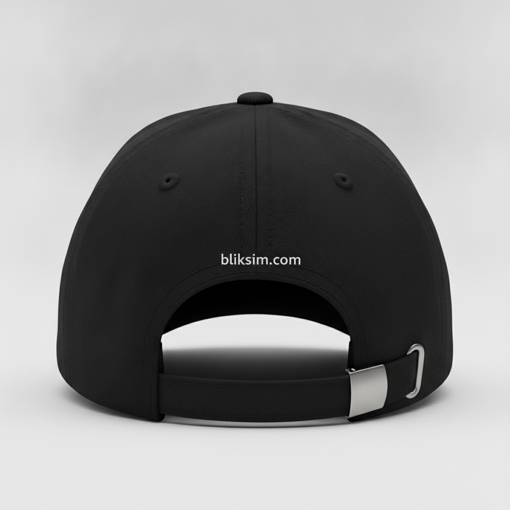 Black cap back with small bliksim.com print