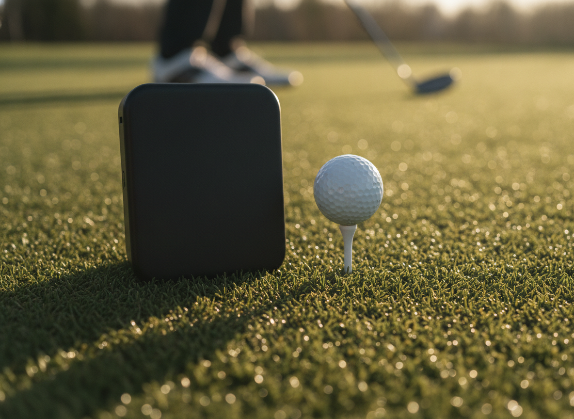 Launch monitor on the range mat