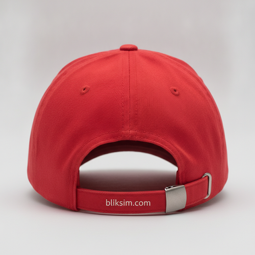 Red cap back with bliksim.com print